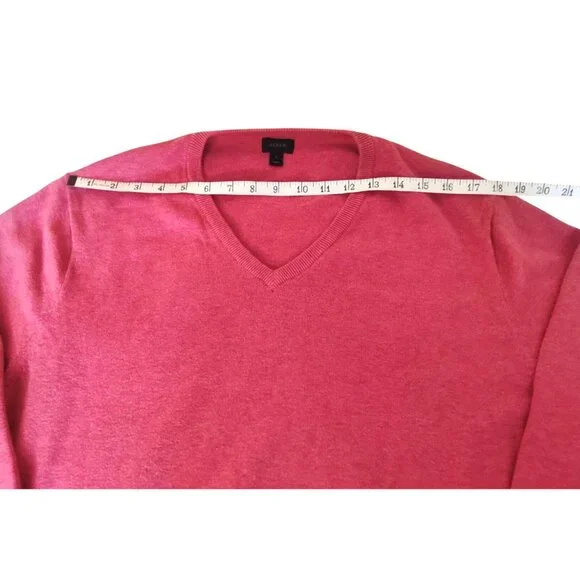 J.Crew Women's Pink V-Neck Pullover Sweater Large Soft Knit Cotton Long Sleeve - Picture 5 of 10